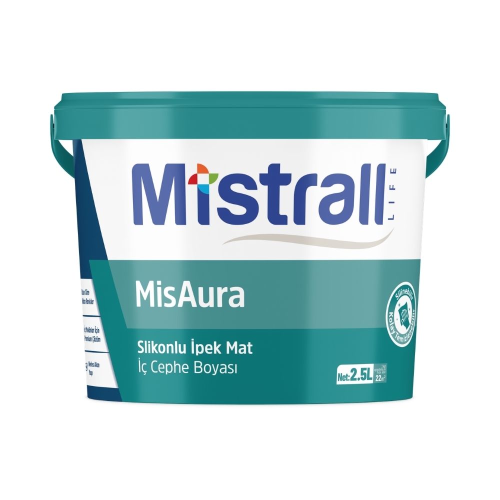 Portina Mutfak & Kapı - 2.5 L MisAura Silikonlu İpek Mat İç Cephe Boyası